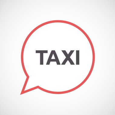 Metin taksi ile izole komik balon simgesi