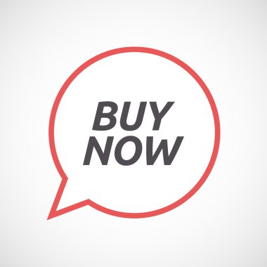 Satın almak şimdi metin simgesiyle izole komik balon