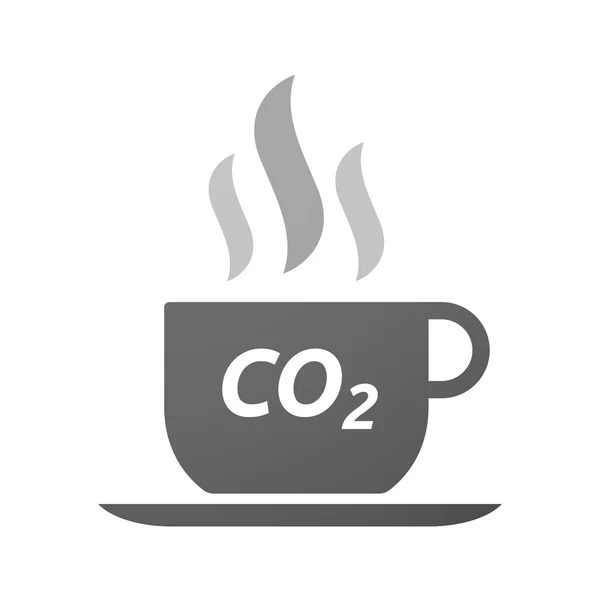 Kahve kupa simge metni Co2 ile — Stok Vektör