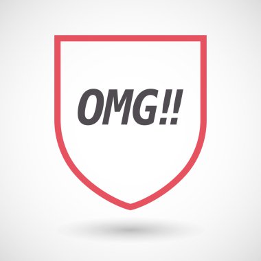 Omg metin ile izole satırı sanat kalkan simgesi!!