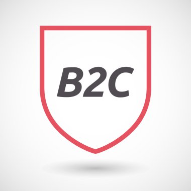 İzole satırı sanat kalkan simgesi B2c metinle