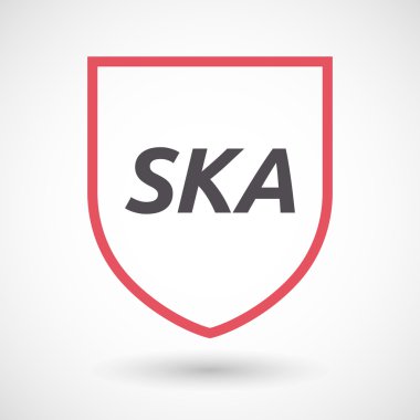 İzole satırı sanat kalkan simgesi Ska metinle