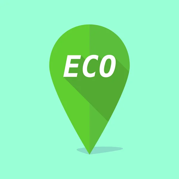 Ícone de marca de mapa de sombra longa com o texto ECO — Vetor de Stock