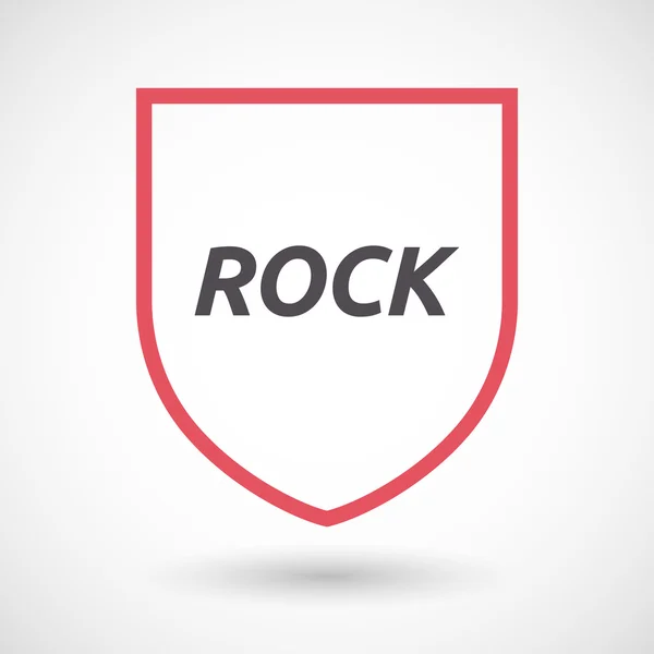 Ізольована лінія мистецтва значок щита з текстом ROCK — стоковий вектор