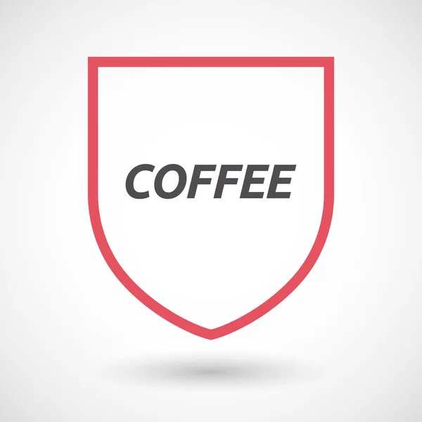 隔离的线艺术盾牌图标上有文字咖啡 — 图库矢量图片