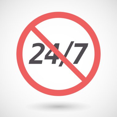 24/7 metinle yasak sinyali izole