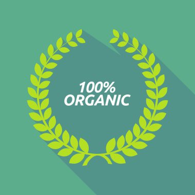 Uzun gölge defne çelengi metin % 100 organik
