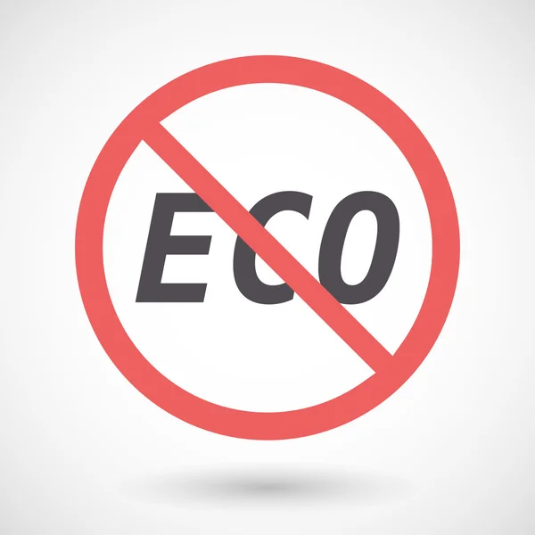 Geïsoleerde verboden signaal met de tekst Eco — Stockvector