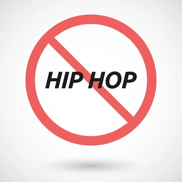 Geïsoleerde verboden signaal met de tekst Hip Hop — Stockvector