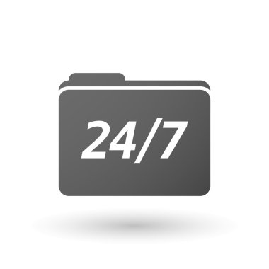 24/7 metinle izole klasör simgesi