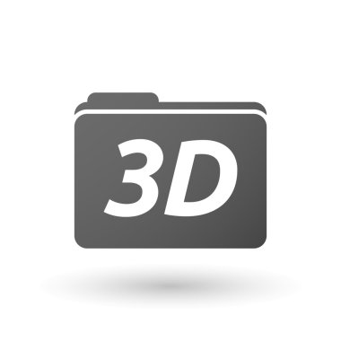 İzole klasör simgesini metin ile 3d