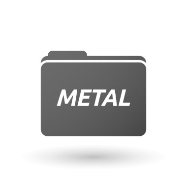 Metal metinle izole klasör simgesi