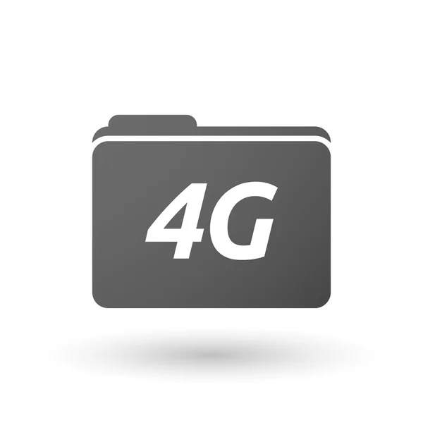 Изолированная иконка папки с текстом 4G — стоковый вектор