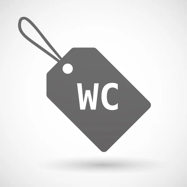 Ícone de etiqueta de produto isolado com o texto WC — Vetor de Stock