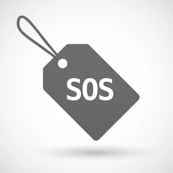 Isolated  product label icon with    the text SOS — Stock Vector