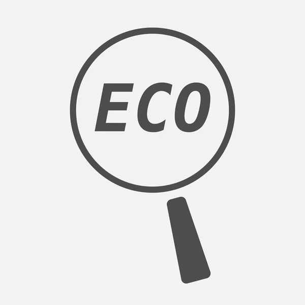 Icono de lupa aislado enfocando el texto ECO — Vector de stock