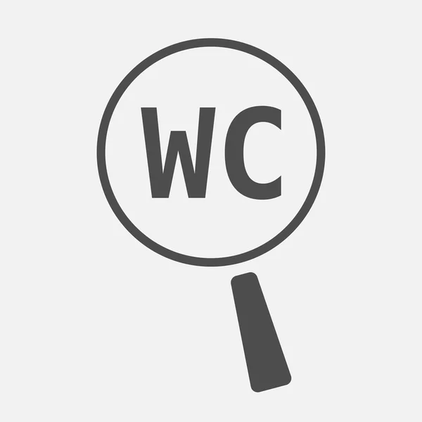Ikonu lupy izolované zaměření textu Wc — Stockový vektor