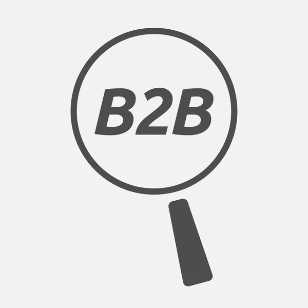 Ikonu lupy izolované zaměření textu B2b — Stockový vektor