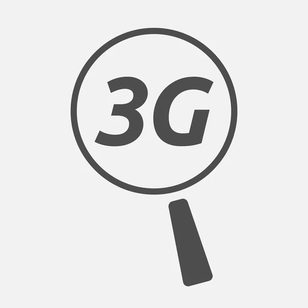 Ícone de lupa isolado focando o texto 3G — Vetor de Stock