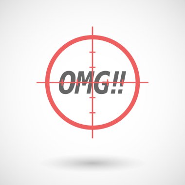 Omg metin simgesiyle izole kırmızı crosshair!!