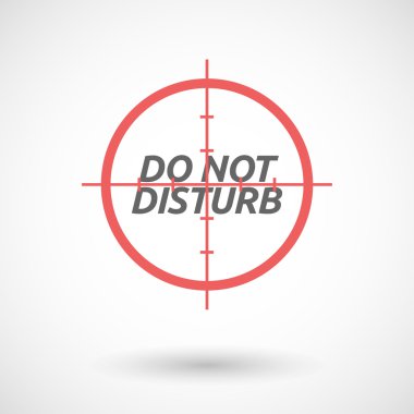 Rahatsız etmeyin metin simgesiyle izole kırmızı crosshair