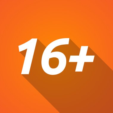 Uzun gölge illüstrasyon metin 16+