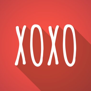 Xoxo metnin uzun gölge illüstrasyon