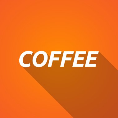 Kahve metnin uzun gölge illüstrasyon