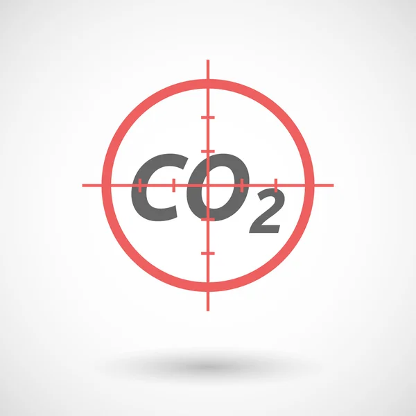 Icono de cruz roja aislada con el texto CO2 — Vector de stock