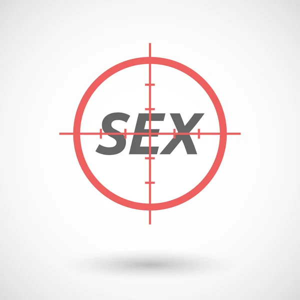 Geïsoleerde rode draadkruis icoon met de tekst Sex — Stockvector