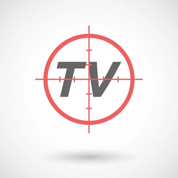 Icono de cruz roja aislada con el texto TV — Vector de stock