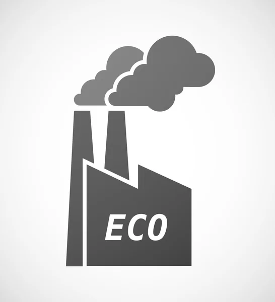 Ikone der isolierten industriellen Fabrik mit dem Text eco — Stockvektor