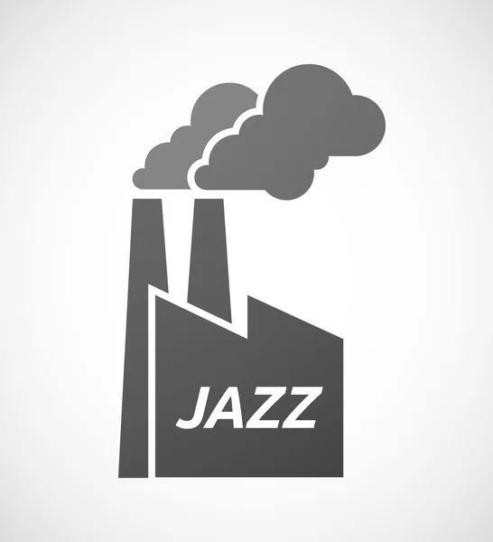 Icono de fábrica industrial aislado con el texto JAZZ — Archivo Imágenes Vectoriales