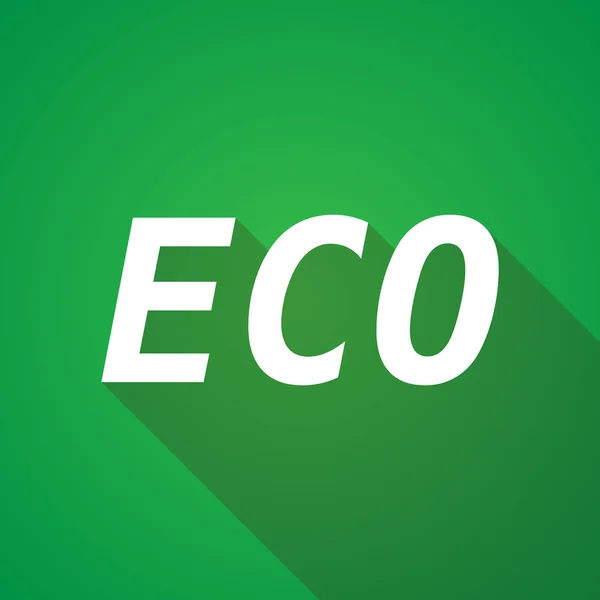 Hosszú árnyék illusztráció a szöveg Eco — Stock Vector