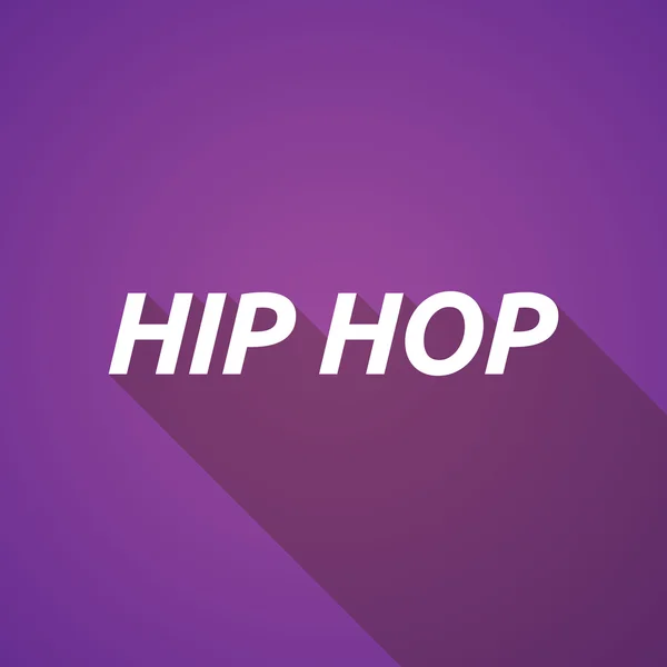 Larga sombra ilustración del texto HIP HOP — Vector de stock