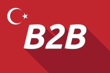 Uzun gölge Türkiye bayrak B2b metinle