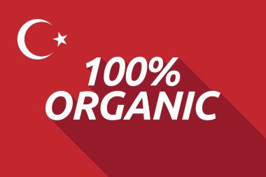 Uzun gölge Türkiye bayrağı ile metin %100 organik