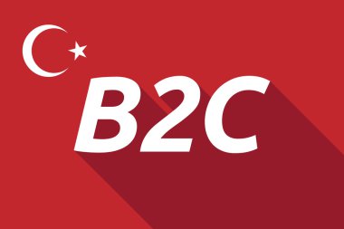Uzun gölge Türkiye bayrak B2c metinle