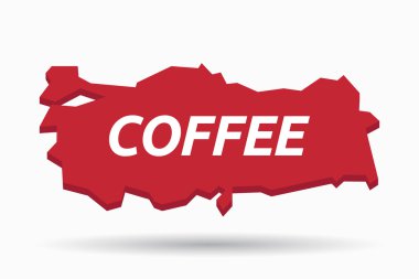Kahve metinle izole Türkiye Haritası