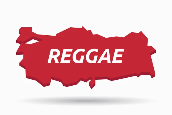 Απομονωμένες Τουρκία Χάρτης με το κείμενο Reggae — Διανυσματικό Αρχείο