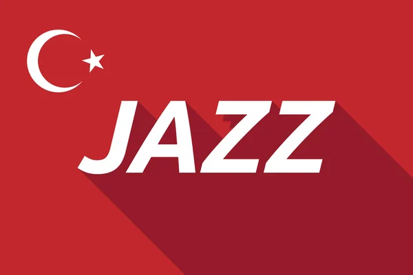 Bandera larga sombra Turquía con el texto JAZZ — Archivo Imágenes Vectoriales