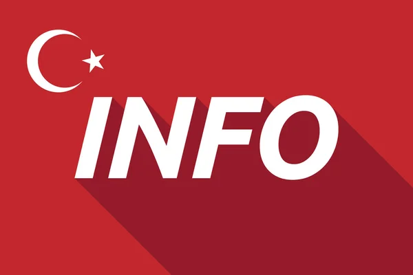 Bandiera lunga ombra Turchia con il testo INFO — Vettoriale Stock