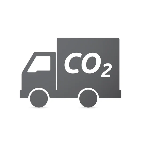 Isolated truck icon with    the text CO2 — Stock Vector