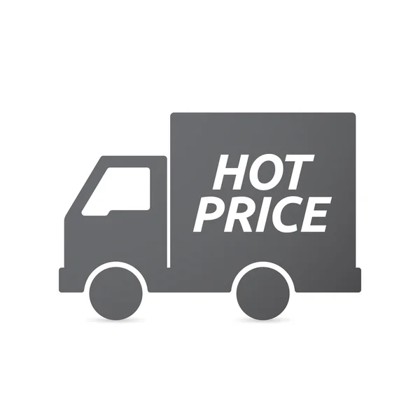 Icono de camión aislado con el texto Precio caliente — Vector de stock