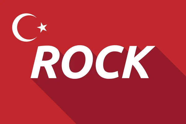 Bayangan panjang Bendera Turki dengan teks ROCK - Stok Vektor