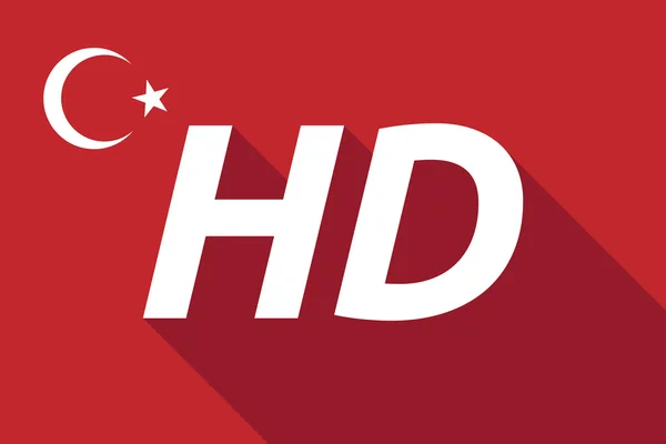 Bayangan panjang Bendera Turki dengan teks HD - Stok Vektor