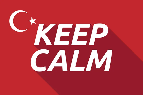 Bandiera lunga ombra Turchia con il testo Mantieni la calma — Vettoriale Stock