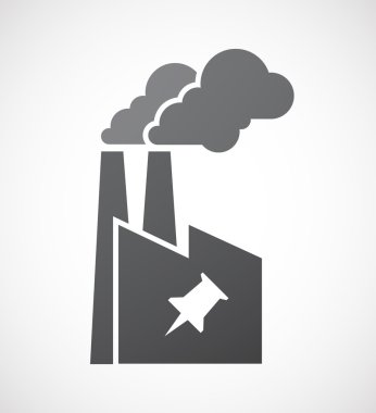 Bir iğneye simgesiyle izole fabrika