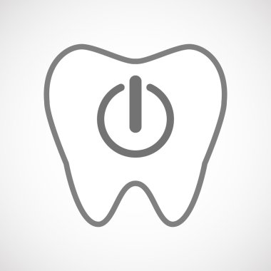 İzole satırı sanat diş simgesi bir kapama düğmesi ile