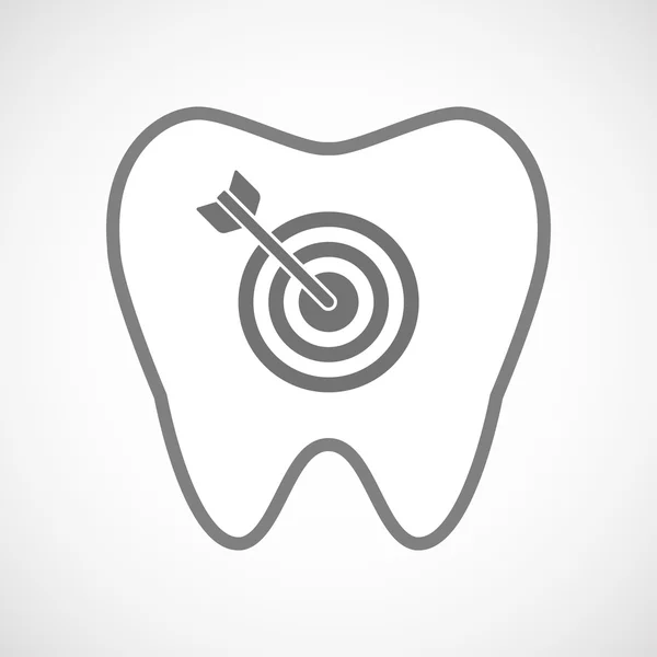 Isolerade konst tand ikon med en darttavla — Stock vektor